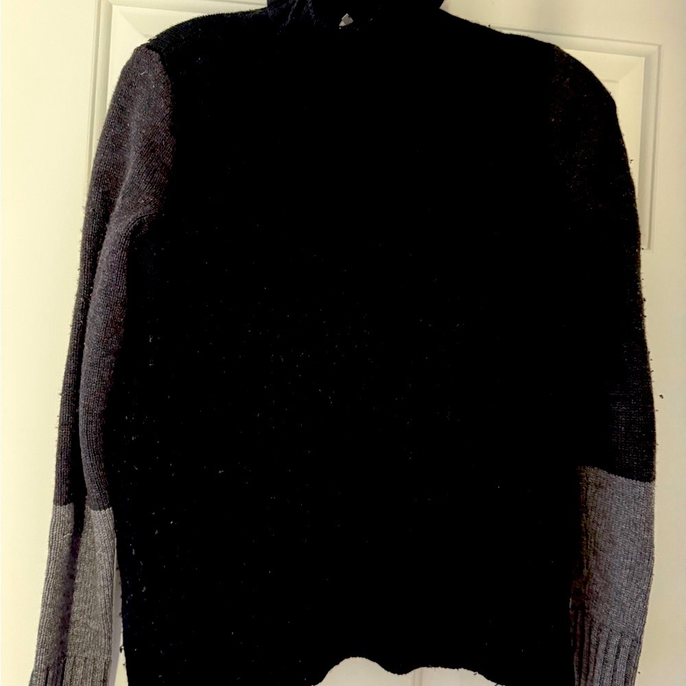Black and Gray Turtleneck Sweater